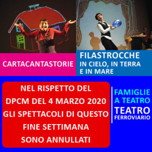 ANNULLATI GLI SPETTACOLI AL TEATRO FERROVIARIO