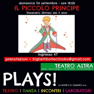 IL PICCOLO PRINCIPE - domenica 24 settembre - ore 18:00 - Teatro Astra